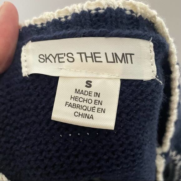 Skye’s The Limit Tubular Sweater Navy and White Small - Picture 6 of 6